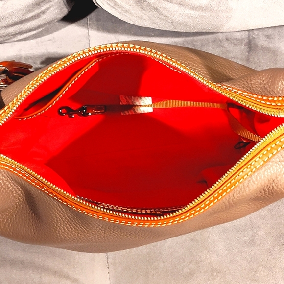 DOONEY & BOURKE PAIGE SAC PEBBLED LEATHER TASSLED HOBO BAG IN ELEPHANT BNWOT - Picture 15 of 17